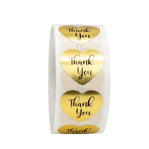 Quality Eco Friendly Thank You Sticker Labels Gold Foil Round Adhesive wholesale