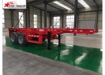 ABS Anti - Lock Braking Lowboy Flatbed Trailer With Water Proofed Paint