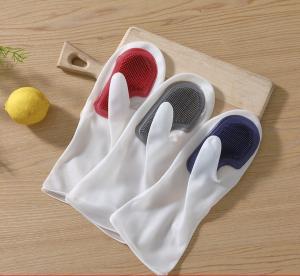 Quality Factory Wholesale Bpa Free Kitchen Utensils Waterproof Silicone Scrubber For Washing Cleaning Dishes Household Gloves wholesale
