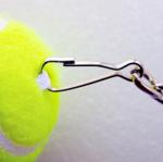 Inflatable rubbber tennis ball for dog training