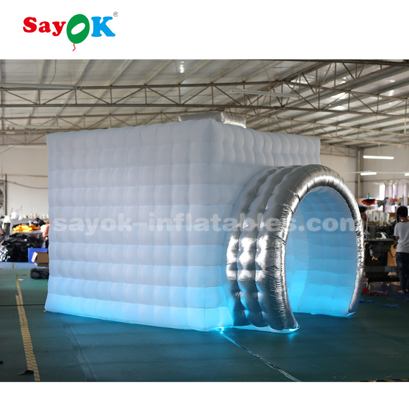 Inflatable Party Tent White And Silver Camera Shaped Inflatable Photo Booth For Trade Show
