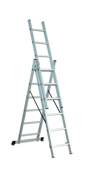 Multi Use Foldable Aluminum Ladder 3x6 Stable Performance For Painting