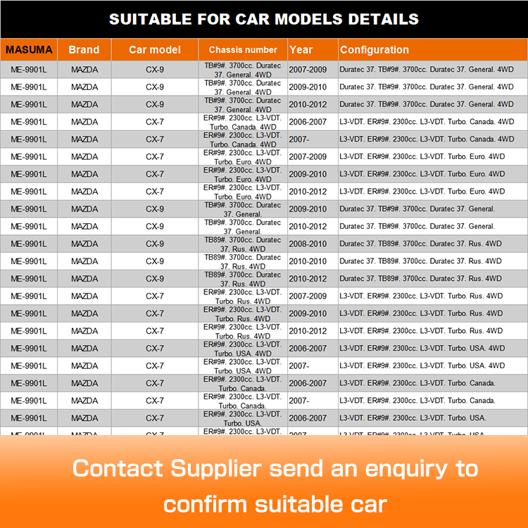1993- ME-9901L MASUMA Assembly tie rod end EG21-32-290 TD11-32-290 EG21-32-290 EG21-32-290A EG21-32-290B for MAZDA CX-7
