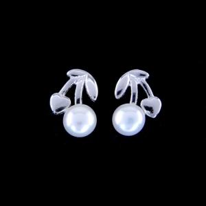 Quality Cherry Shape Children Silver Jewellery S925 Platinum With Real Pearl wholesale