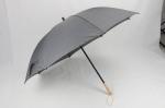 30 Inch Mens Black Golf Umbrella , Wooden Handle Long Shaft Golf Umbrella