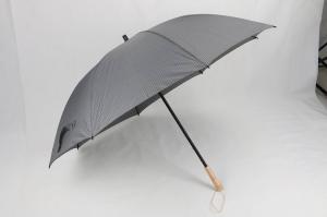 Quality 30 Inch Mens Black Golf Umbrella , Wooden Handle Long Shaft Golf Umbrella wholesale