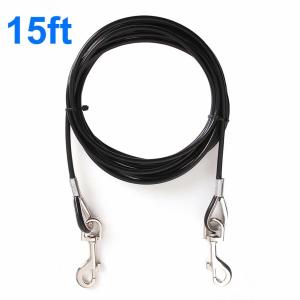 Quality Crack Resistant Waterproof Dog Leash 15ft Tie Out Cable PVC Coating Rope wholesale