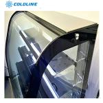 Curved glass cake showcase display refrigerator and freezers bakery equipment