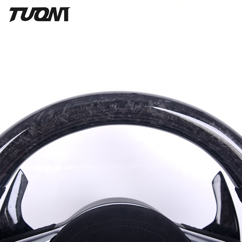 Audi R8 TT High Glossy Forged Carbon Fiber Steering Wheel Luxury Alcantara