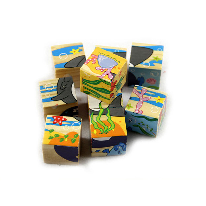 3.5cm Fruit Wooden Blocks Toys Animal Puzzle Blocks For Kids
