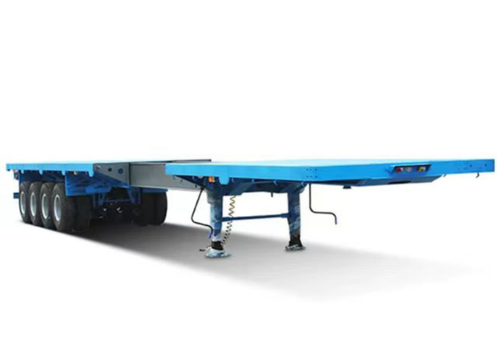 Hot Selling 80-100t Heavy Duty 4 Axles Low Flatbed Low Bed Semi Trailers