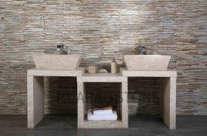 Quality Marble Square Bathroom Wash Stone Sink Basin Eygptian Yellow Beige wholesale