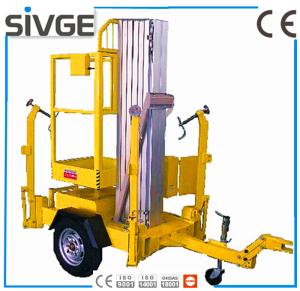 Quality Single Mast Hydraulic Elevating Platform , Aluminium Alloy 8m Trailer Mounted Lift wholesale
