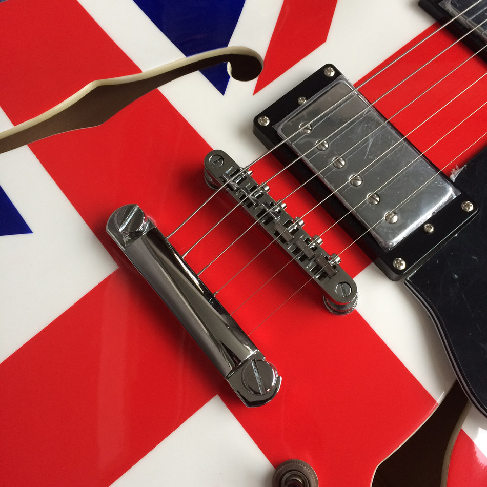Hollow body Jazz electric guitar, British flag Rosewood Fingerboard electric guitar