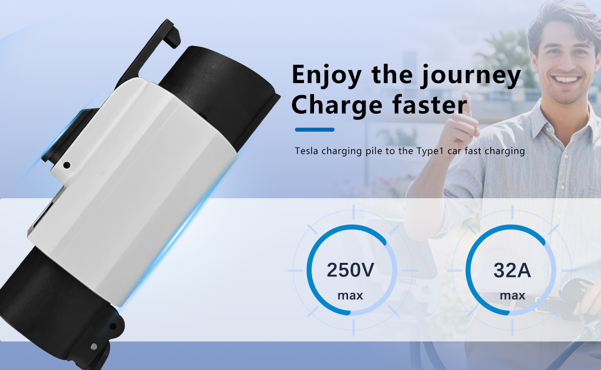 32A AC Rated Tesla to J1772 EV Charger Adapter Converter for J1772/type1 Electric Vehicle Charging