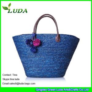 Quality LUDA summer beach totes handmade wheat straw beach tote bags wholesale