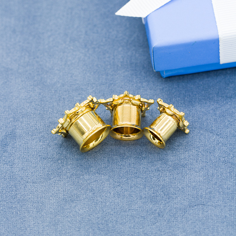 Gold Flesh Ear Plug Tunnels Lace Edge 10mm Gold Body Piercing Jewelry