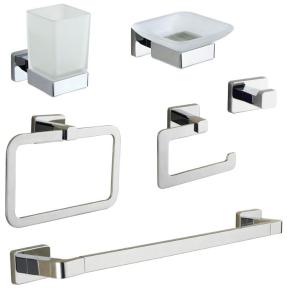 Quality 6 Piece Bathroom Hardware Accessories Set Chrome PVD Gold Bath Hardware Set wholesale