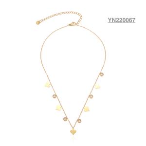 Quality Fashion 18k Gold Plated Jewelry Elegant Love Heart Rhinestone Necklace With Tassel wholesale