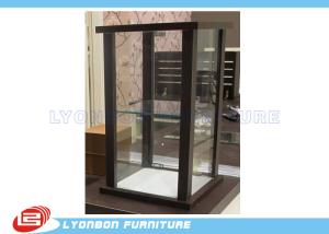 Quality Brown Customized MDF Glass Countertop Display Cabinet For Women Bags display wholesale