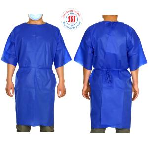 Quality 35gsm PP Medical Isolation Gowns Long Short Sleeves Hospital Non Woven Disposable Gown wholesale