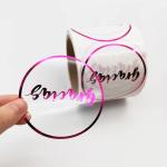 Custom Round Logo Sticker Label Printing Waterproof Synthetic Paper Adhesive