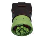 Green J1939 Deutsch 9-Pin Female to J1962 OBD-II OBD 16 Pin Female Adapter