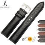 ALK Vintage Cow Leather Watch Band Bracelet black stainless fashion buckle Strap