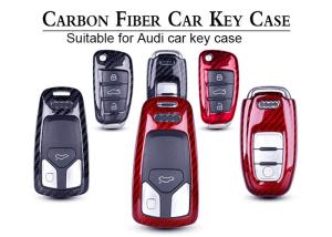 China Smart Remote Wear Resistant Audi Carbon Fiber Key Cover on sale