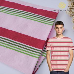 Quality Plain Or Linen Cotton Striped Material Fabric For Polo Shirt 30S Yarn Weight wholesale