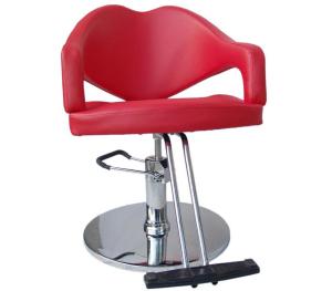 Quality Red Salon Hair Styling Chairs Round Base 36&quot; Height With Hydraulic Pump wholesale