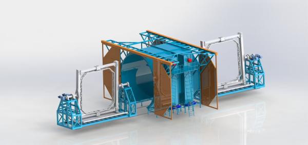 Large Dual-Station Automatic Rotational Molding Machine Large Storage Tank