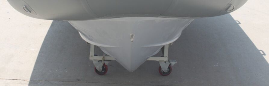 PVC Small Inflatable Fishing Boats Rib430 Light Grey With Inflatable Tube