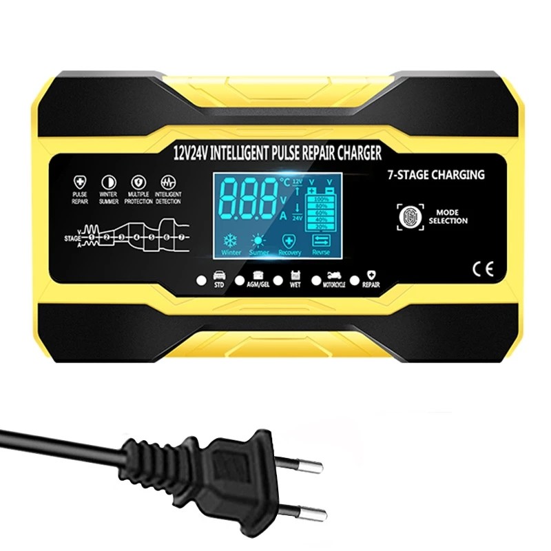 12V 10A Touch Screen Pulse Repair LCD Voltage Intelligent Car Battery Charger