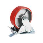 125mm Diameter Industrial Trolley 4 Inch PU Swivel Casters with 12*8.2mm Hole