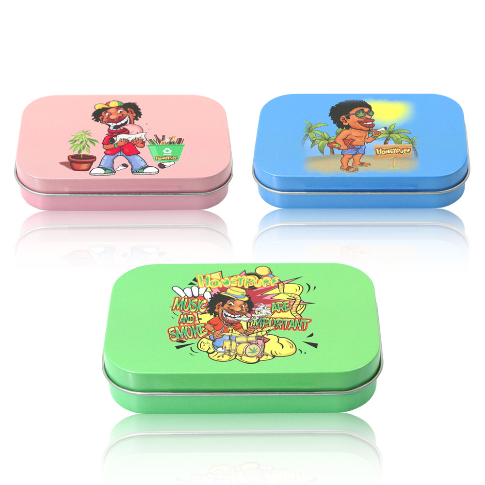 High Quality Premium Stash Tin Custom Design Gift Tin Box Hinged Decorative Tin Container
