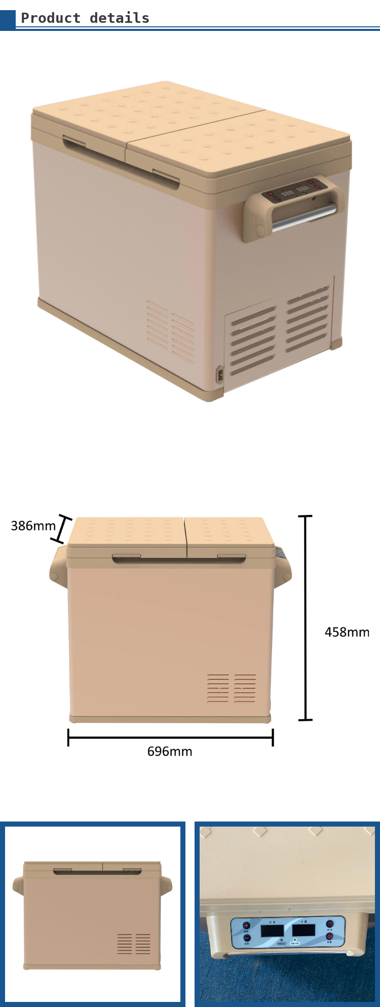 Leapcool DC Optional Battery 12V Camping Dual Zone Portable Freezer COMPRESSOR Car Fridge