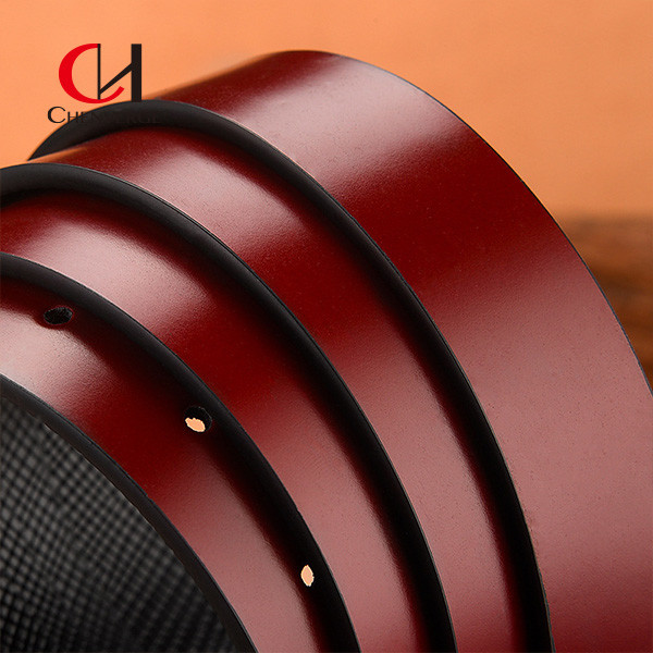 Business Smooth Genuine Leather Belt With Metal Buckle Reversible