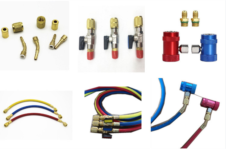 60" W.P 800psi Refrigerant R410a R134a Charging Hose With Ball Valves
