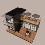 Aluminum Alloy Windows Luxury Commercial Prefab Construction House with Wall 50