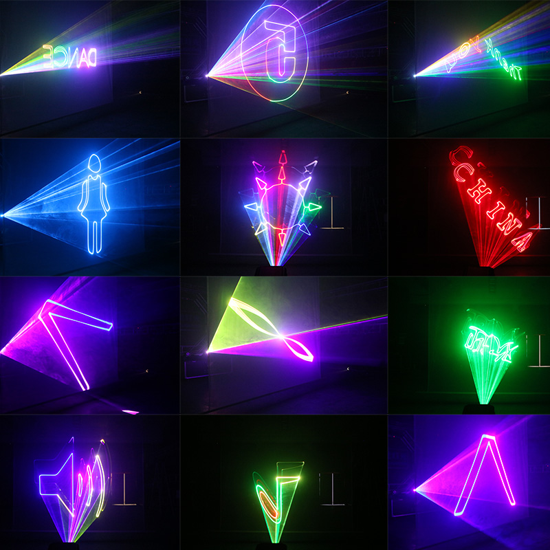Rgb Animation Laser Beam Lights 1800mw 1.8w DMX512 Control For Wedding Stage