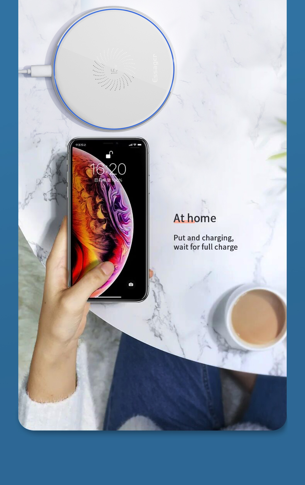 Mirror Desktop Ready Stock Quick Qi Wireless Charger 15W for 12 Series Mobile Accessories