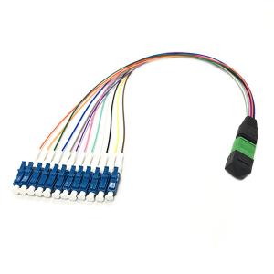 Quality LC / UPC MPO Power Harness Cable , 0.9mm G657A1 Breakout Fiber Optic Cable wholesale