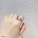 Moissanite Sterling Silver 925 Diamond Ring White Gold Leopard Ring