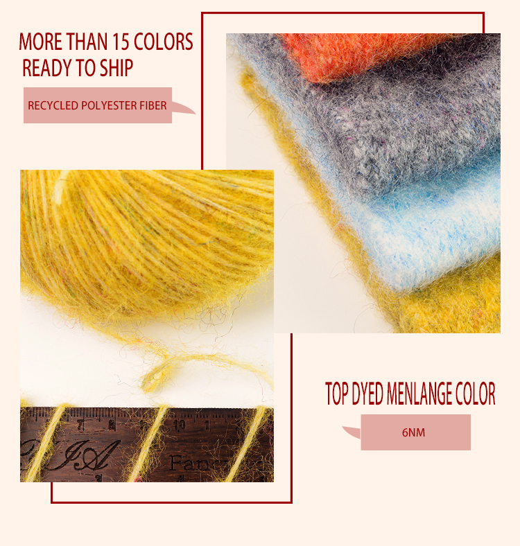Alpaca Wool Acrylic Blend Yarn Recycled Polyester Filament Yarn