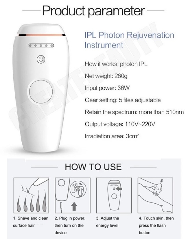 300000 Flashes 110V 220V Mini IPL Hair Removal Machine