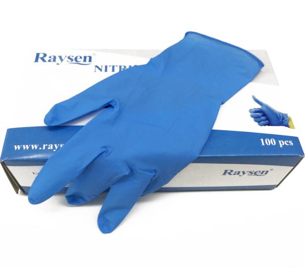 Medical Examination Nitrile Powder Free Gloves Textured Fingertips For Wet And