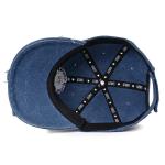 Unisex Distressed Washed Denim Baseball Cap 58cm Embroidered Logo