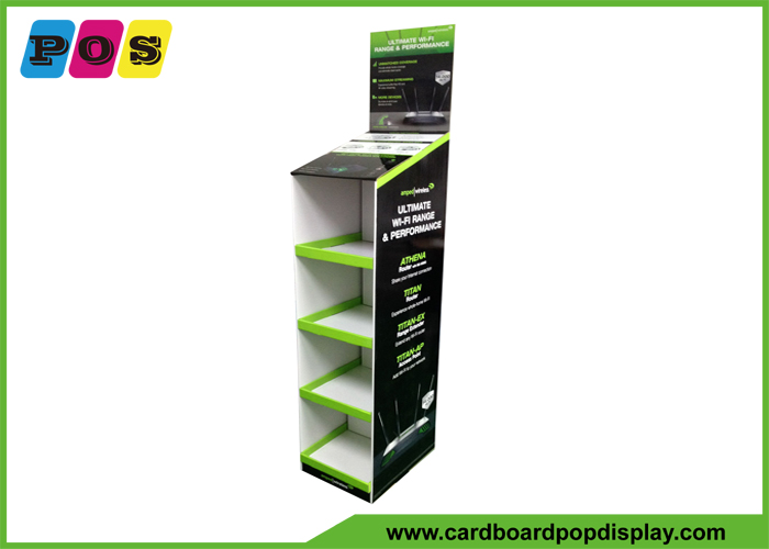 POS Retail Six Shelf Corrugated Cardboard Displays , Fully Printing Retail Display Stands For Drawing Pens FL180