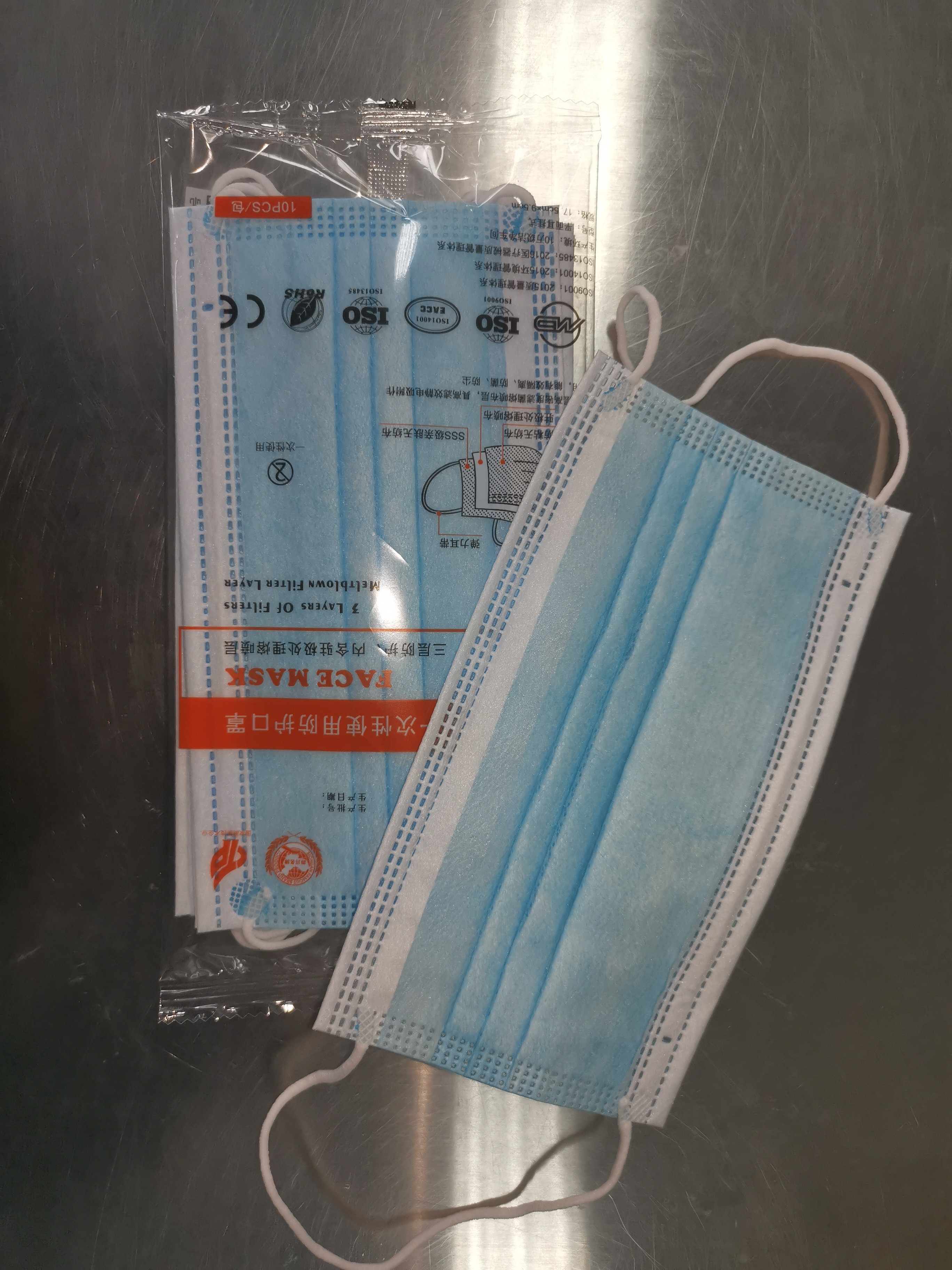 CE Approved Protective Breathing Mask , Disposable Blue Mask Breathable